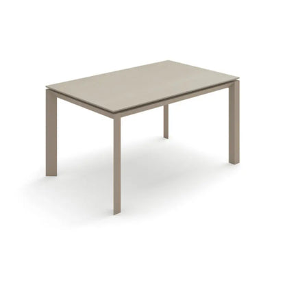Account 24 extendable table with sand ceramic top and metal legs 140-220x90x75h cm