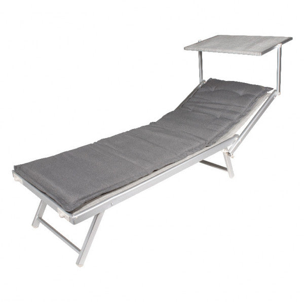 Gray cot cushion 190x55x5 cm