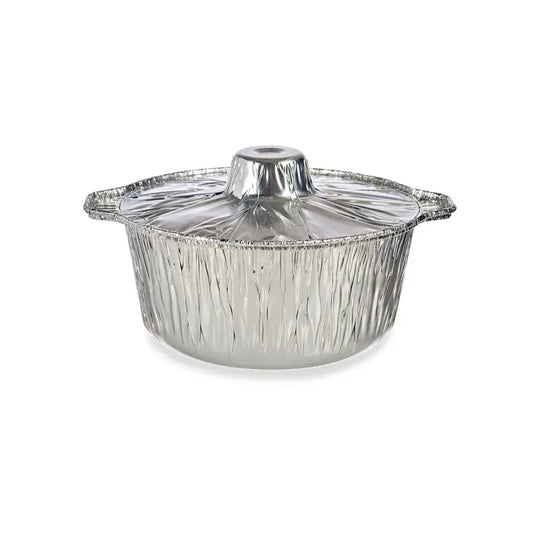 Set of 3 aluminum saucepans with lids 22x13x25h cm