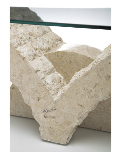 Tavolino Trasparente-Beige 70x120 cm H 40 cm - Modello 1